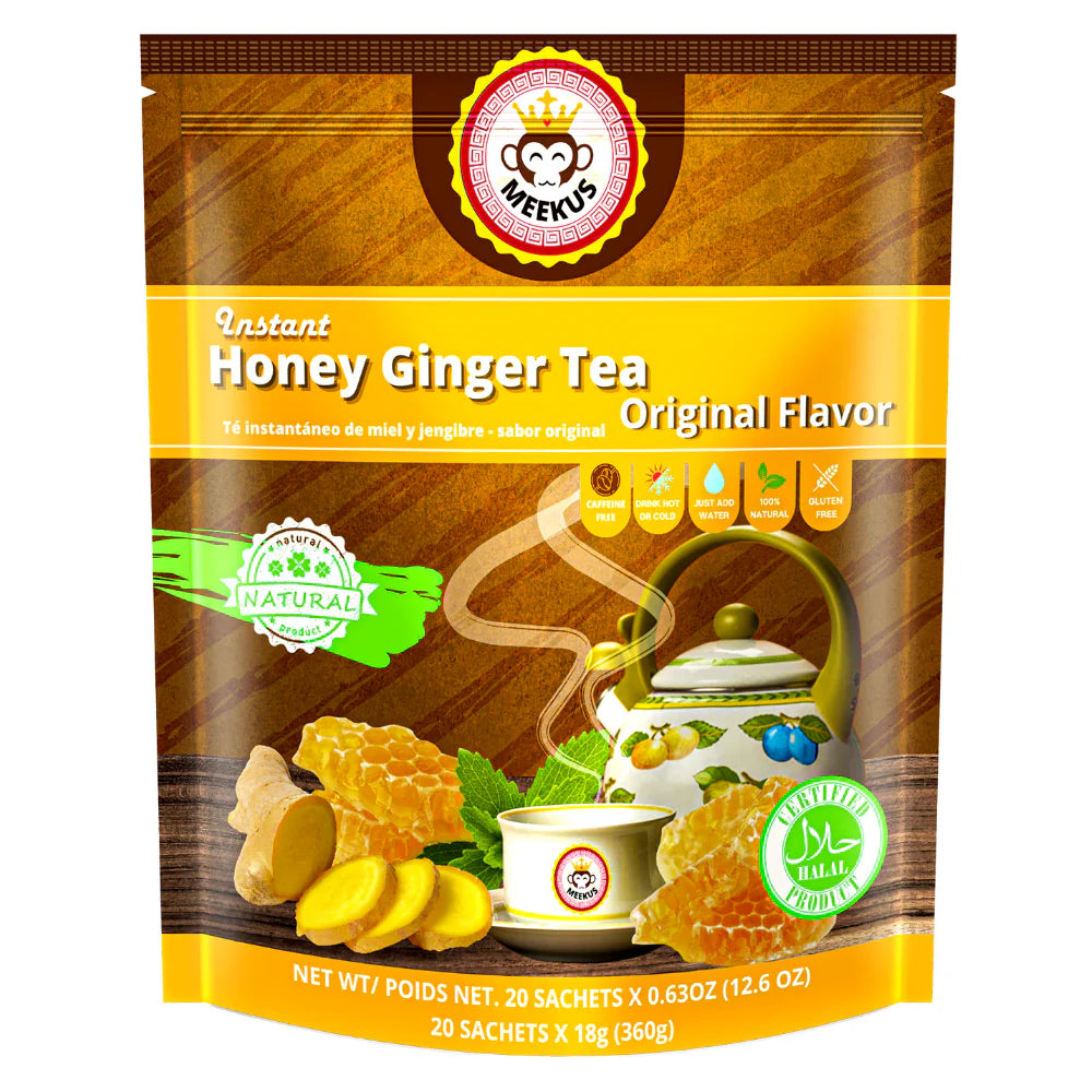 MEEKUS INSTANT HONEY GINGER TEA ORIGINAL FLAVOR, 12 OZ (360 G)