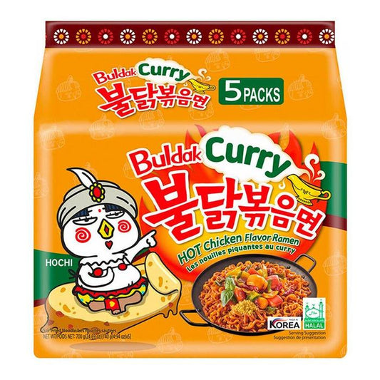 SAMYANG BULDAK CURRY CHICKEN FLAVOR RAMEN (STIR FRIED INSTANT NOODLE) 24.70 OZ (700 G) - 5 PACKS