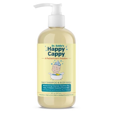 Happy Cappy Daily Shampoo & Body Wash for Children, Soothes Dry, Itchy, Sensitive, Eczema Prone Skin, Fragrance & Dye Free - Case of 12 - 8 oz bottle