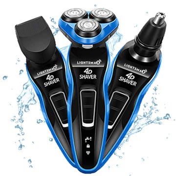 LIGHTSMAX Blue 3-1 Electric Men Shaver Trimmer Portable Travel Kit - 3 PCS 8.4 oz