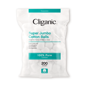 Cliganic, Super Jumbo Cotton Balls, 200ct