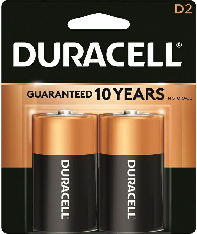 DURACELL BATTERIES-USA MADE – D-2 PACK