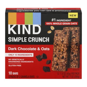 Kind - Simple Crunch Dark Chocolate and Oats - Case of 8-5/1.4 OZ