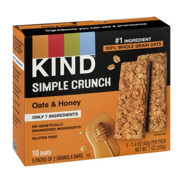 Kind - Simple Crunch Oat & Honey - Case of 8-5/1.4 OZ